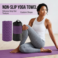 Serviette de yoga absorbante et antidérapante en PVC, professionnelle, portable, lavable en machine, tapis de sport ultra-fin, vente en gros