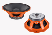 Caisson de basses de 18 pouces en aluminium orange avec une puissance de sortie de 2500 W et une bobine vocale de 5 pouces, impédance de 8 ohms pour les fêtes en plein air