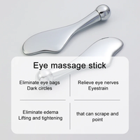 Rouleau de massage pour les yeux, grattoir Gua Sha, rouleau applicateur de sérum pour les yeux, outil de lifting et de raffermissement du visage pour les cernes et les poches