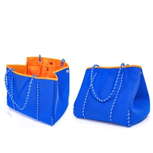 Sacs à main en néoprène perforé, sac personnalisé avec votre propre Logo, pour le Shopping, grande capacité pour femmes, fourre-tout à bandoulière, de plage, vente en gros, - Product Image 3