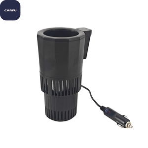 CARFU Oem Odm Manufacturing 12v Cooler Cup Holder <b>Portable</b> Mini <b>Fridge</b> Car Cooler Cup - Product Image 1