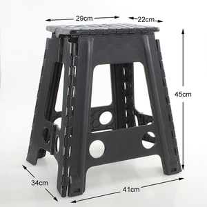 Taburetes de paso plegables negros de 400 libras de capacidad con asa Taburete de paso plegable de plástico para <span class=keywords><strong>adultos</strong></span> y niños - Product Image 2