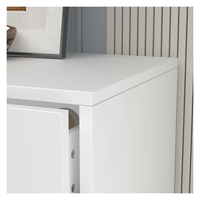 Armoire de rangement en bois blanc de style nordique, luxe léger, avec tiroirs et 4 pieds dorés