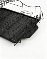 Étagère de rangement de cuisine moderne en fer, double couche, pour vaisselle et bols, étanche, réglable, durable, portable, de type sur pied