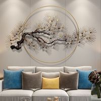 Décoration murale tridimensionnelle française 140x88cm, fleur, salon, canapé, fond de mur, fer, lumière de luxe, décoration murale suspendue