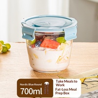 Bocaux de conservation alimentaire en verre, compatibles micro-ondes, avec couvercles hermétiques à clip, parfaits pour soupes et salades, carrés et ronds, sans BPA