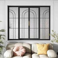 Ventana de Hierro Forjado Estilo Francés Vintage, Insonorizada, Decorativa, con Forma de Arco para Cocina o Dormitorio