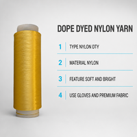 Fil de nylon DTY teint en masse haute ténacité 50D/24F jaune doré 100 % pour gants et tricot à la main – Approvisionnement direct usine