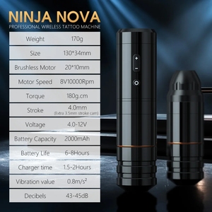 XNET <span class=keywords><strong>Ninja</strong></span> Nova Motor sin escobillas pistola de tatuaje eléctrica 3,5mm/4,0mm carrera profesional inalámbrico tatuaje pluma máquina para arte corporal - Product Image 6