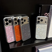 Coque de protection antichoc en PC rigide avec grande fenêtre pour appareil photo, finition époxy marbrée holographique pour iPhone 17 Max 16 Pro Max