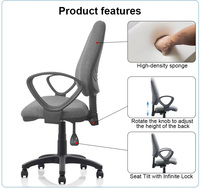 Nouvelle conception, fabricant chinois, vente en gros, mobilier moderne pas cher, chaise de bureau pivotante en maille pour personnel, chaise de travail à dossier bas