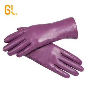Robe <span class=keywords><strong>rose</strong></span> sexy d'hiver pour femmes GL44, gants en <span class=keywords><strong>cuir</strong></span> de mouton véritable de bonne qualité - Product Image 1
