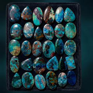 MAHNAJ GEMS Cabochons en vrac en forme de cœur en azurite bleue naturelle et malachite pour la fabrication de bijoux en gros JAIPUR RAJASTHAN - Product Image 1