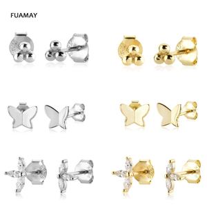 फुफे 2025 बोहो सोने की प्लेटेड तिकड़ी इयररिंग्स पार्टी या उपहार ड्रॉपशीपिंग गहने उत्पादों के लिए जिरकॉन डायमंड कट - Product Image 1