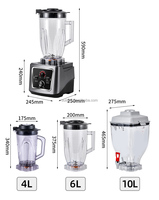 Mixeur Commercial Haute Puissance Robuste Silencieux 5+ Vitesses Grande Capacité Multifonction à Touche Unique Sans BPA Anti-fuite pour Broyer