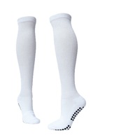 Chaussettes de sport de compression haut de gamme personnalisées, unies, en silicone à pois antidérapants, avec semelle semi-éponge, pour le football et la course à pied