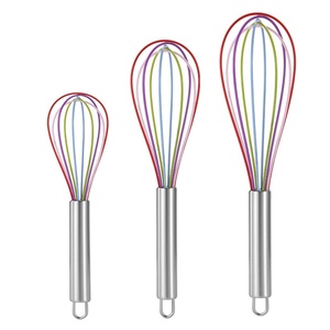 Silikon Tel Çırpıcı Çevre Dostu Isıya Dayanıklı Çizmez Mutfak Pişirme Gereçleri Süt Yumurta Çırpıcı <span class=keywords><strong>Blender</strong></span> Manuel Yumurta Aletleri - Product Image 5