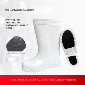 Botas de Lluvia Blancas de Media Pantorrilla de EVA, Ligeras, Antideslizantes y Resistentes al Desgaste, Ideales para Personal de Cocina y Cafetería - Product Image 1