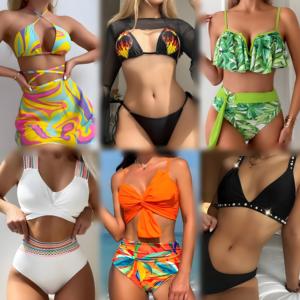 Ventes flash - Tenue de plage d'été pour femmes - Ensemble deux pièces - Bikini sexy imprimé de haute qualité - Expédition aléatoire du stock - Product Image 4