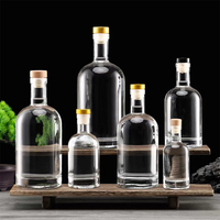 Bouteilles en verre givré transparent de 750 ml pour vodka, marque privée, standard européen, vides, pour whisky et spiritueux, vente en gros