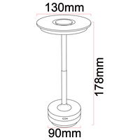 Lampe de bureau/table LED à intensité variable avec corps en verre Veilleuse rechargeable pour chambres et salons Alimentation CC