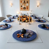 Assiettes de présentation rondes en plastique perlé réutilisables, décoratives et gaufrées, pour mariages, événements, hôtels et dîners