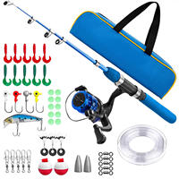 Canne à pêche télescopique portable de qualité professionnelle et combo moulinet, kit complet d'équipement de pêche pour enfants, vente directe d'usine