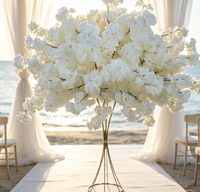 Boule de fleurs artificielles hautement réalistes (fleurs de cerisier et de lotus) pour décoration de mariage, allée de salle de réception, centre de table et fête