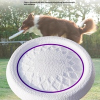 Mainan Latihan Anjing Tahan Gigitan untuk Luar Ruangan, Flying Disc untuk Golden Retriever Border Collie, Cincin Terbang Interaktif