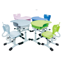 Ensemble de chaise et bureau d'étude ergonomique en plastique réglable en hauteur pour enfants, idéal pour la maison, la salle de classe et l'école