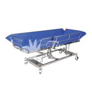 Stainless steel adjustable hospital shower bed for disabled patient