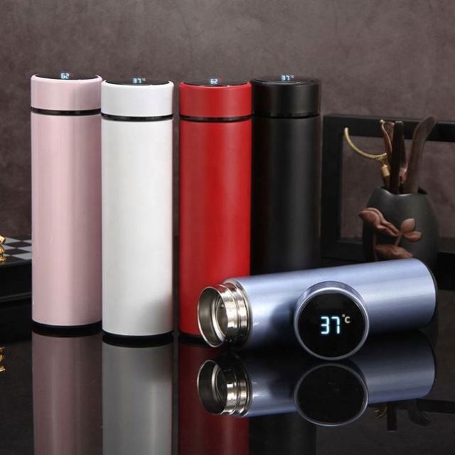 Smart Uv Light Self Cleaning Water Bottle with Reminder to Drink App 500ml Led Digital Temperature Display 316 Stainless Steel