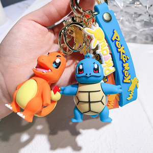 YY Hot Sale Rubber 3D <b>Anime</b> PVC Cartoon <b>Keychain</b> Pendant Pikachued Gengar Charmander Eevee Silicone Key Chain - Product Image 2