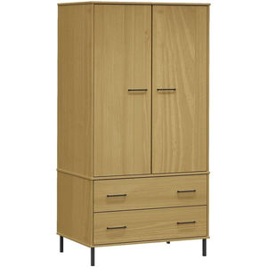 2024 China Hot Simple <strong>Cheap</strong> 2 Door Modern 2 Drawers Wooden <strong>Wardrobe</strong> with Metal Legs for <strong>UK</strong> Market From Factory - Product Image 5