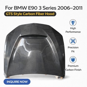 Cofano in Fibra di Carbonio con Presa d'Aria per BMW E90 Serie 3 | Ricambio Anteriore Stile GTS | Montaggio OEM-Style - Product Image 1