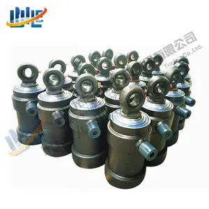 Cilindro hidráulico de alta resistência, telescópico, único, bomba de acção, dupla acção, 3 estágios, cilindro hidráulico