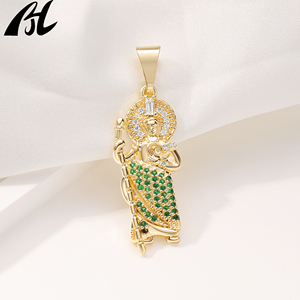 H977 Wholesale 14k Gold Plated St Jude <strong>San</strong> <strong>Judas</strong> Tadeo Pendant Religious Catholic Christianity for Jewelry with Brass Material - Product Image 4