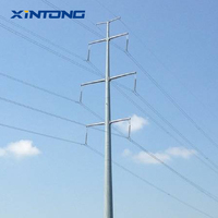 Poteau électrique en acier Q345 HDG de 12 m pour la construction de réseaux électriques municipaux en Afrique du Sud