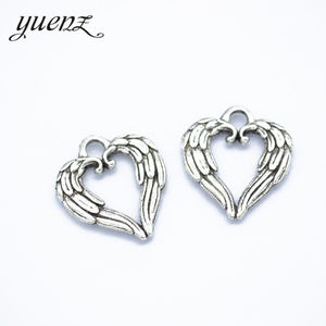 Liontin Sayap Malaikat Warna Perak Antik YuenZ untuk Pembuatan Perhiasan DIY Gelang Kalung 19*17mm A81 - Product Image 5