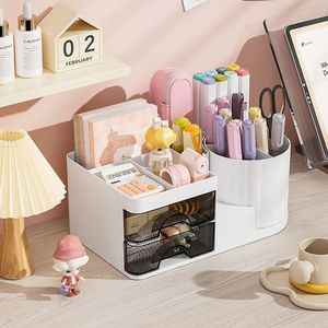 Desktop Cosmetic Storage <b>Box</b> Rectangle Drawer Style Multifunctional Organizer For Desk <b>Makeup</b> Storage - Product Image 1