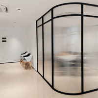 Porte de bureau moderne en verre simple Assemblage facile Cloisons portables pour salle blanche Cadre visible Séparation murale temporaire pliable