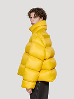 Manteau d'hiver pour homme personnalisé OEM ODM, veste jaune de haute qualité, réversible, respirante, fermeture éclair, décontractée, grande taille, à capuche tricotée
