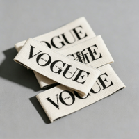 Étiquette tissée personnalisée haut de gamme pour vêtements, avec logo de col et étiquette principale pour accessoires vestimentaires
