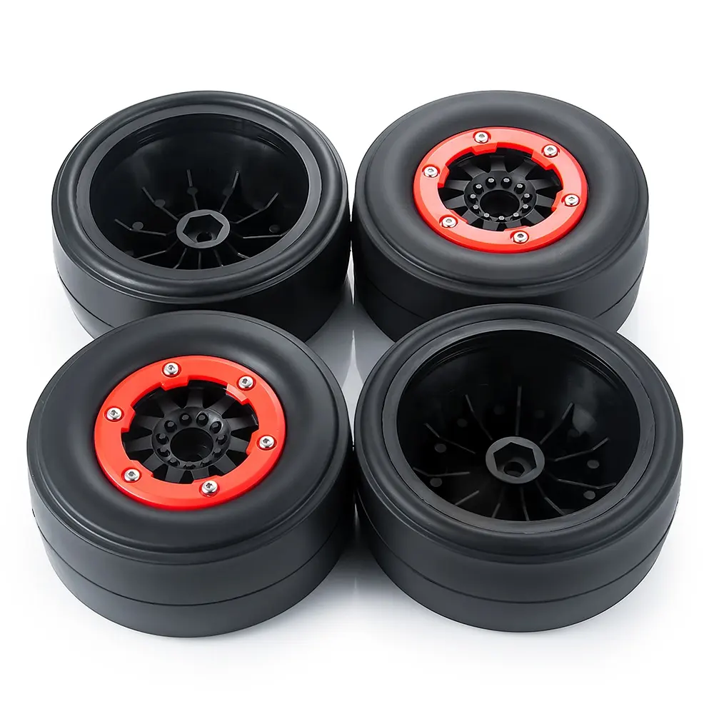 Rubber Tire With Plastic Wheel Hub Remote Control Tire Wheel 1/10 Remote Control Wheel For 1/10 No-prep Drag Racing RC Car Parts