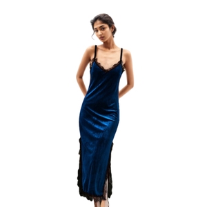 E0113TA32 spalline sottili più calde di pizzo velluto <span class=keywords><strong>notte</strong></span> Sexy donna matura vestito per dormire Sehe Fashion - Product Image 3