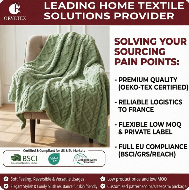 Orvetex Wholesale Waterproof and Anti-static Flange Plush Blanket Nap Sofa air Conditioning Blanket