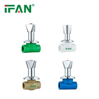 IFAN Vanne dissimulée PPR chromée 20mm 25mm 32mm pour arrêt d'eau, tuyauterie de plomberie