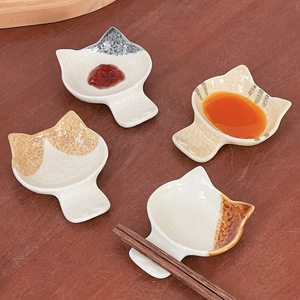 Di alta qualità Design bianco e Beige gatto carino grazioso piatto in ceramica porcellana piatto di immersione per la <span class=keywords><strong>cucina</strong></span> di gnocchi di pasta di Sushi - Product Image 5