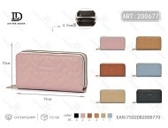 Women's Double Zipper <b>Wallet</b> Large Size Microfiber Synthetic Leather Long <b>Wallet</b> - Product Image 1