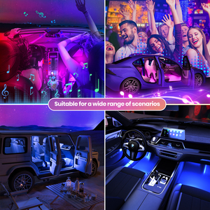 Luces LED para Auto YiLaie, Multicolor, Modo DIY por Aplicación, Sincronización con Música, Kit de Iluminación USB para Tablero, <span class=keywords><strong>DC</strong></span> 6V, 1 Año de Garantía, Adhesivo 3M de Doble Cara - Product Image 2